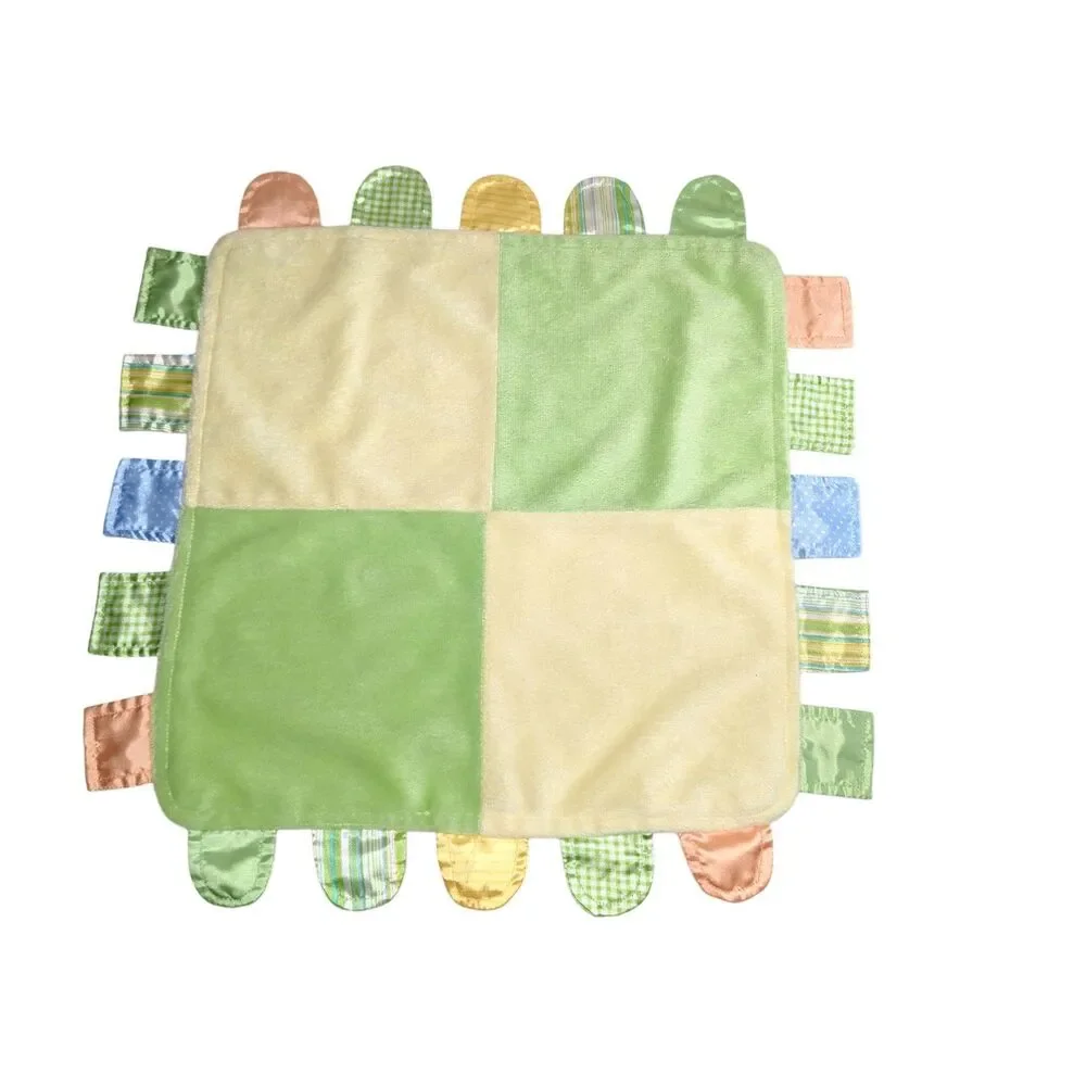 Carter's Child Of Mine Baby Lovey Satin Fleece Green Yellow Taggies 14